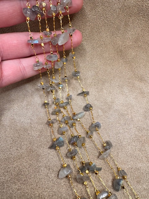 Stone necklace - labradorite